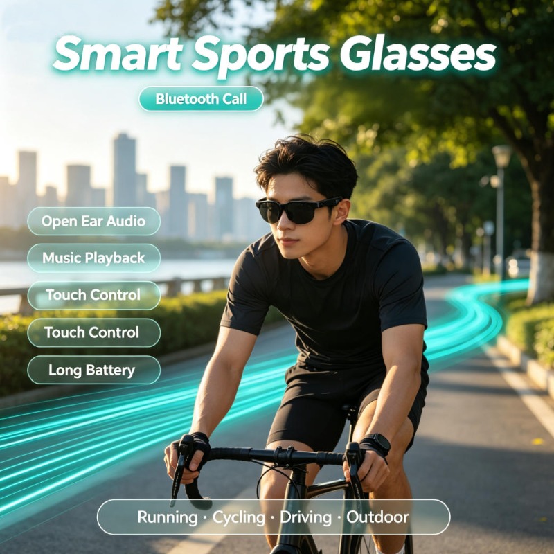 Cycling Glasses - Occhiali Sportivi Intelligenti con Audio Open-Ear,